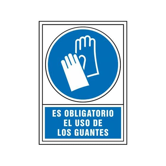 Pictograma Syssa Señal De Obligacion Es Obligatorio El Uso De Los Guantes En Pvc 245X345 Mm