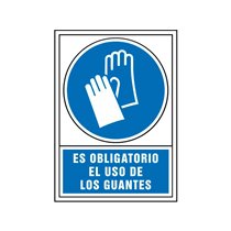 Pictograma Syssa Señal De Obligacion Es Obligatorio El Uso De Los Guantes En Pvc 245X345 Mm