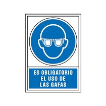 Pictograma Syssa Señal De Obligacion Es Obligatorio El Uso De Las Gafas En Pvc 245X345 Mm