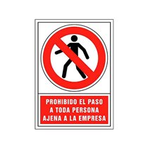 Pictograma Syssa Señal De Prohibicion Prohibido El Paso A Toda Persona Ajena A La Empresa En Pvc 245X345 Mm