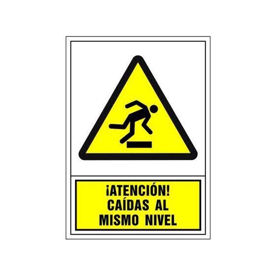 Pictograma Syssa Señal De Advertencia Atencion! Caidas Al Mismo Nivel En Pvc 245X345 Mm