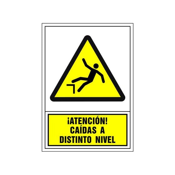 Pictograma Syssa Señal De Advertencia Atencion! Caidas A Distinto Nivel En Pvc 245X345 Mm