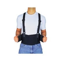 Cinturon Antilumbago Faru Elastico Con Tirantes Talla Xl Color Negro