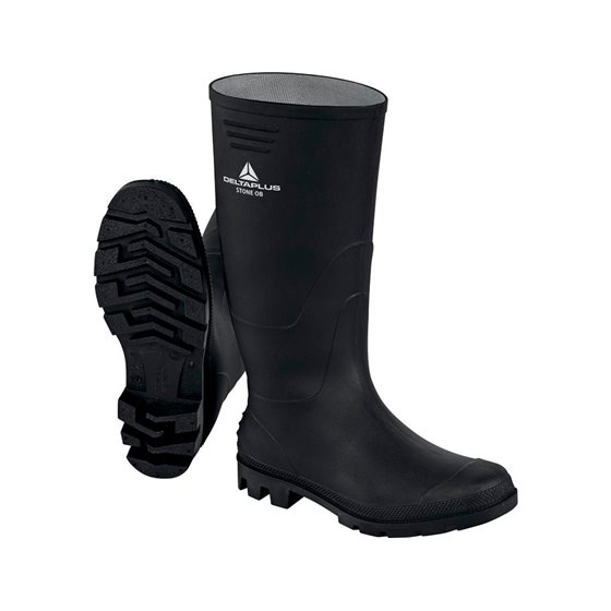 Botas Deltaplus De Seguridad Stone Pvc Negro Suela De Tacos Talla 41