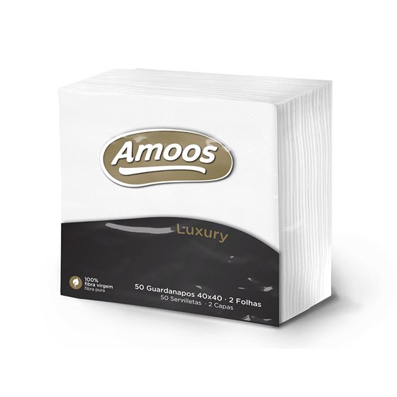 Servilleta Celulosa Amoos Luxury 40X40 Cm 2 Capas Paquete De 50 Unidades