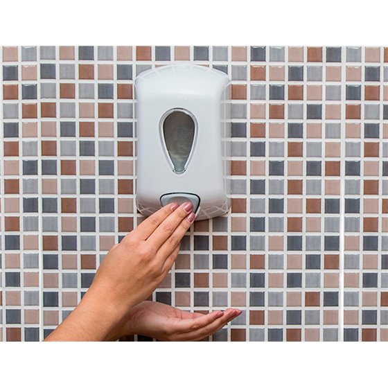 Dispensador Gel Lavamanos Dahi Abs Color Blanco Capacidad 0,9L 210X128X90 Mm