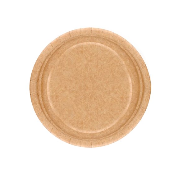 Plato Carton Biodegradable Marron 22 Cm Paquete De 100 Unidades