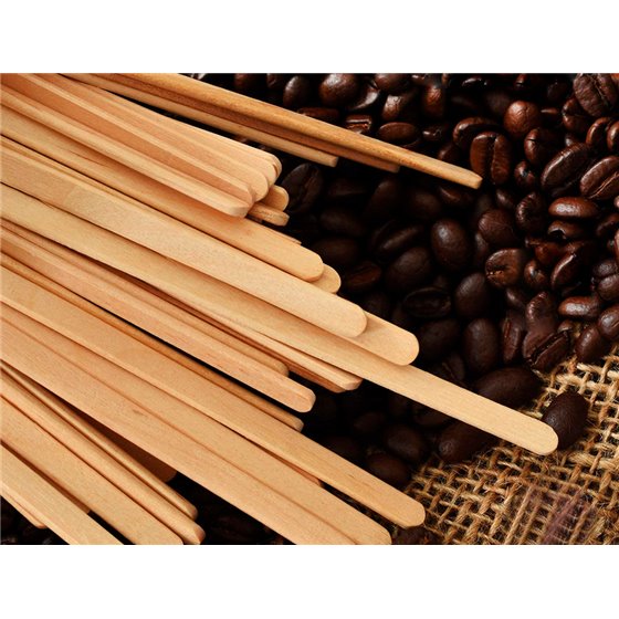 Paletina Agitadora De Madera 14 Cm Para El Cafe Con Funda Individual Bolsa De 1000 Unidades