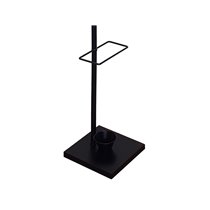 Perchero Metalico Q-Connect Negro Con Detalles De Madera 6 Colgadores Y Paraguero 174X28,5 Cm