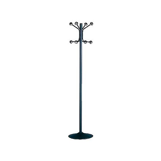 Perchero Metalico Pie 8 Colgadores Color Negro 177X38 Cm