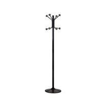 Perchero Metalico Pie 8 Colgadores Color Negro 177X38 Cm