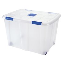 Contenedor Plastico Plasticforte 130 Litros N 16 Transparente Con Tapa 480X740X540 Mm