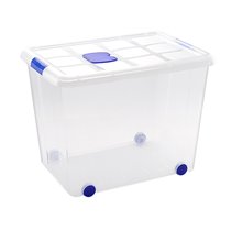 Contenedor Plastico Plasticforte 86 Litros N 8 Transparente Con Tapa 470X620X450 Mm