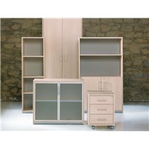 Armario Rocada Con Cuatro Estantes Y Dos Puertas Serie Store 195X90X45 Acabado Aa01 Haya/Haya