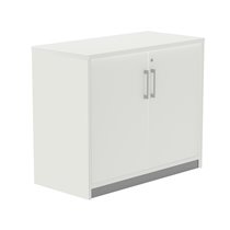 Armario Rocada Con Un Estante Y Dos Puertas Enteras Serie Store 78X90X45 Cm Acabado Aw04 Aluminio/Blanco