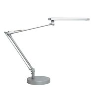 Lampara De Escritorio Unilux Mambo Led 5,6W Doble Brazo Articulado Abs Y Aluminio Gris Metalizado Base 19 Cm