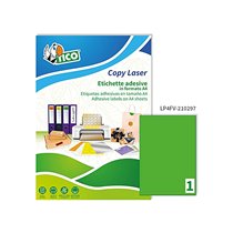 Etiqueta Adhesiva Tico Verde Fluor Permanente Fsc Laser/ Inkjet/Fotocopia 210X297 Mm Caja De 70 Unidades