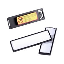 Identificador Portanombre Durable Pvc Antiarañazos Con Iman Y Efecto Lupa Color Negro 67X17 Mm