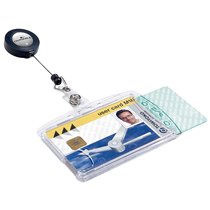 Identificador Con Cordon Extensible Durable Doble Uso Vertical/Horizontal 54X85 Mm