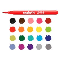 Rotulador Carioca Punta De Pincel Lavable Caja De 20 Unidades Colores Surtidos