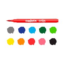 Rotulador Carioca Super Brush Caja De 10 Unidades Colores Surtidos