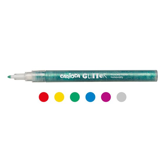 Rotulador Carioca Glitter Purpurina Punta 1 Mm Caja De 6 Unidades Colores Surtidos