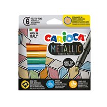 Rotulador Carioca Metallic Punta Maxi 6 Mm Caja De 6 Colores Surtidos
