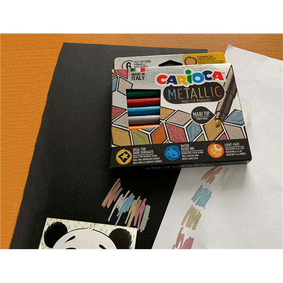 Rotulador Carioca Metallic Punta Maxi 6 Mm Caja De 6 Colores Surtidos