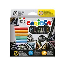 Rotulador Carioca Metallic Punta Fina Caja De 8 Colores Surtidos