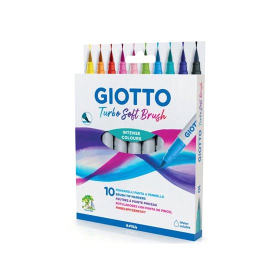 Rotulador Giotto Turbo Soft Brush Punta De Pincel Caja De 10 Unidades Colores Surtidos