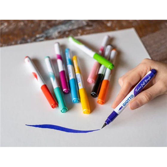 Rotulador Giotto Turbo Soft Brush Punta De Pincel Caja De 10 Unidades Colores Surtidos
