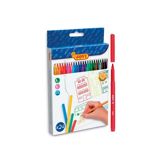 Rotulador Jovi Slim Caja De 24 Unidades Colores Surtidos