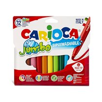Rotulador Carioca Jumbo Punta Gruesa Estuche De 12 Unidades Colores Surtidos + 2 Gratis