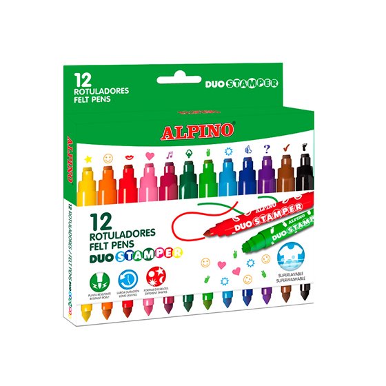 Rotulador Alpino Stamper Duo Caja De 12 Unidades Colores Surtidos