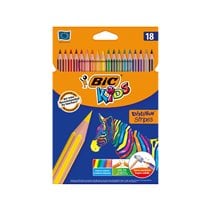 Lapices De Colores Bic Evolution Stripes Caja De 18 Colores Surtidos