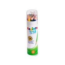 Lapices De Colores Carioca Tita Mina 3 Mm Tubo Metal 24 Colores Surtidos + Sacapuntas