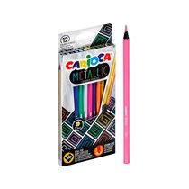 Lapices De Colores Carioca Metallic Hexagonal Mina 3,3 Mm Caja De 12 Colores Surtidos