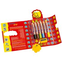 Lapices De Colores Giotto Super Bebe Caja De 6 Lapices Colores Surtidos + Sacapuntas
