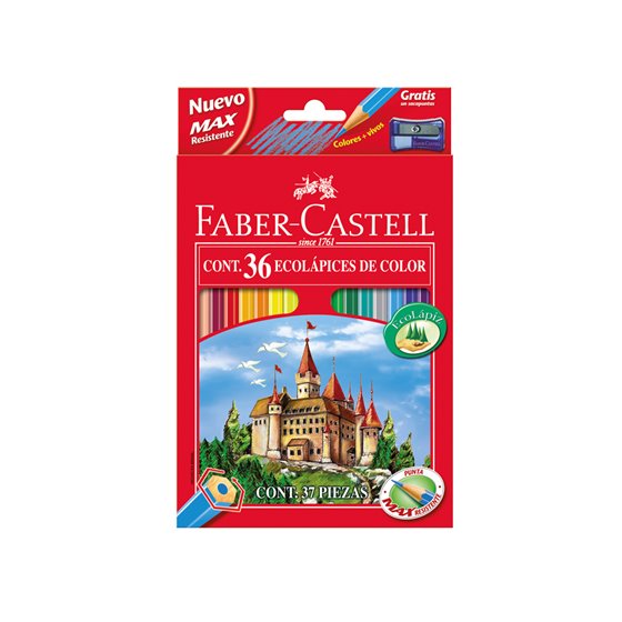 Lapices De Colores Faber-Castell C/36 Colores Hexagonal Madera Reforestada