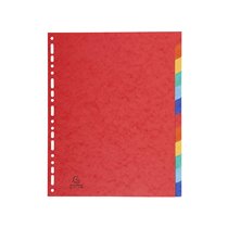 Separador Exacompta Cartulina Simil Prespan Juego De 12 Separadores Din A4+ Multitaladro Colores Vivos