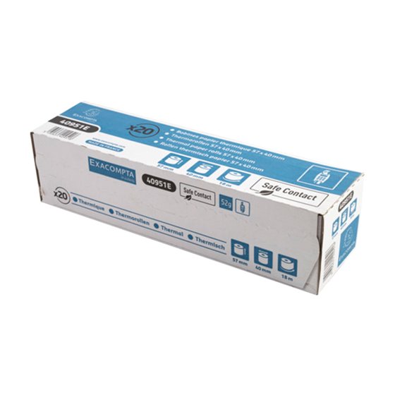 Rollo Sumadora Exacompta Safe Contact Termico 57 Mm X 40 Mm 52 G/M2