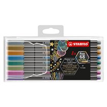 Rotulador Stabilo Punta De Fibra Pen 68 Metallic Estuche Plastico De 8 Unidades Colores Surtidos