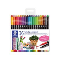Rotulador Staedtler Permanente Doble Punta 3187 Estuche De 36 Unidades Colores Surtidos