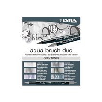 Rotulador Lyra Aqua Brush Acuarelable Doble Punta Y Pincel Tonos Grises Blister De 6 Unidades Surtidas