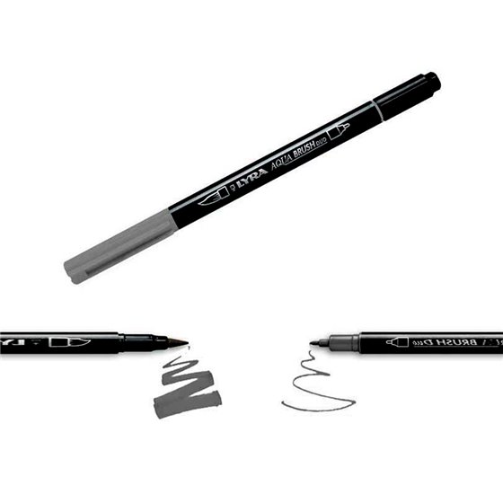 Rotulador Lyra Aqua Brush Acuarelable Doble Punta Y Pincel Tonos Grises Blister De 6 Unidades Surtidas