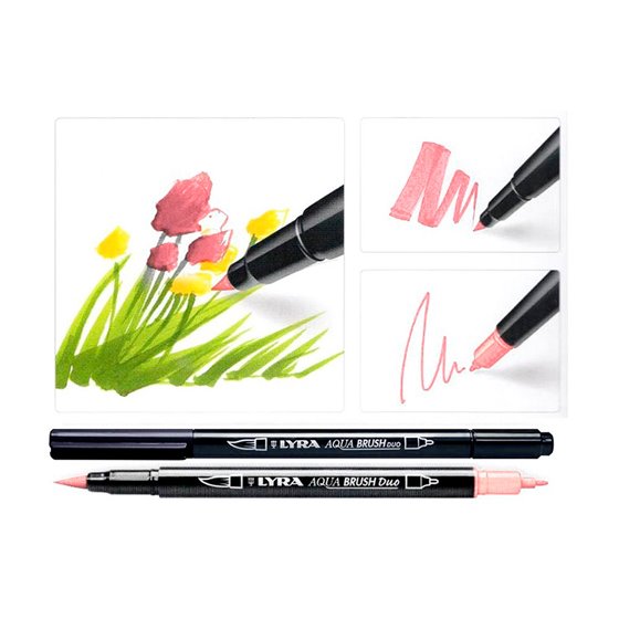 Rotulador Lyra Aqua Brush Acuarelable Doble Punta Y Pincel Tonos Pastel Blister De 6 Unidades Surtidas