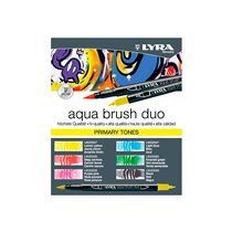 Rotulador Lyra Aqua Brush Acuarelable Doble Punta Y Pincel Tonos Primarios Blister De 6 Unidades