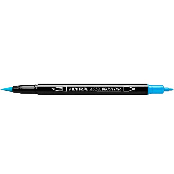 Rotulador Lyra Aqua Brush Acuarelable Doble Punta Fina Y Pincel Azul Claro