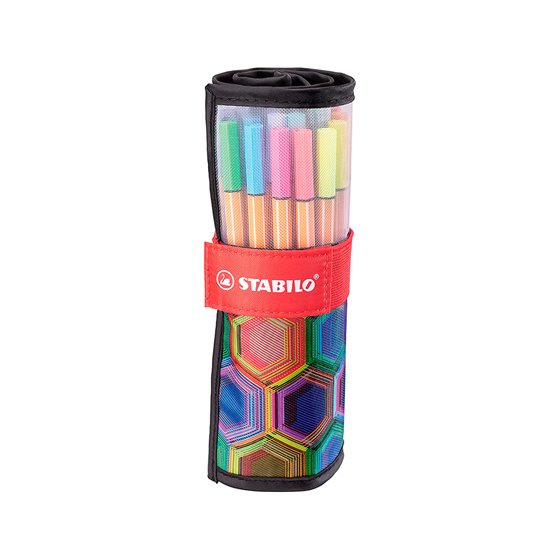 Rotulador Stabilo Punta De Fibra Point 88 Art Estuche Rollerset De 25 Unidades Colores Surtidos