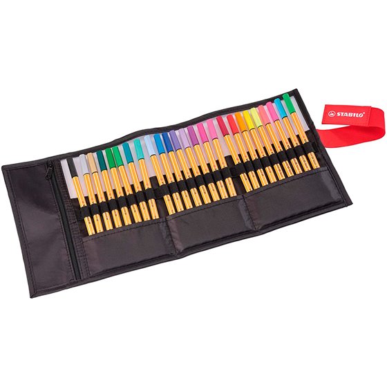 Rotulador Stabilo Punta De Fibra Point 88 Art Estuche Rollerset De 25 Unidades Colores Surtidos